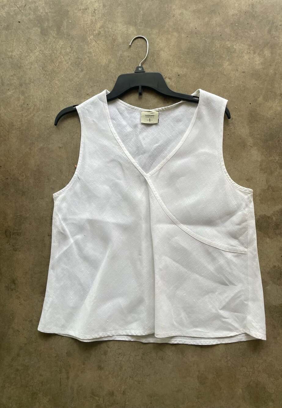 Kathleen Sommers Linen Sleeveless Top White